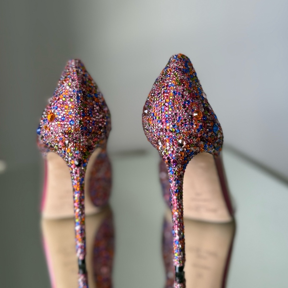 New JIMMY CHOO Cass 110 Clear Plexi Mini Multi Rainbow Crystal Pumps $2,495 39 - Picture 9 of 14